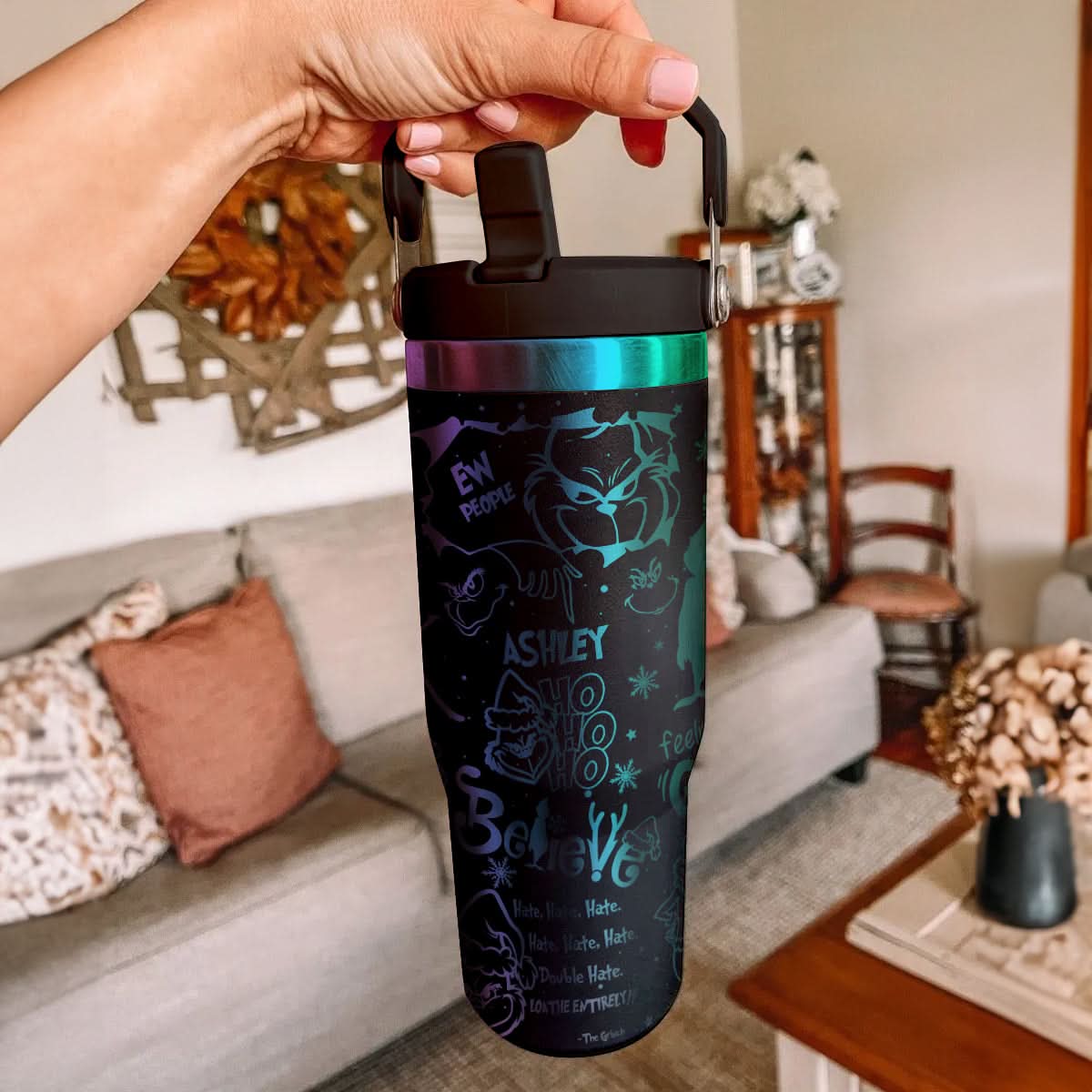 Custom Grinch IceFlow 40oz Tumbler - 410QAHNTB022