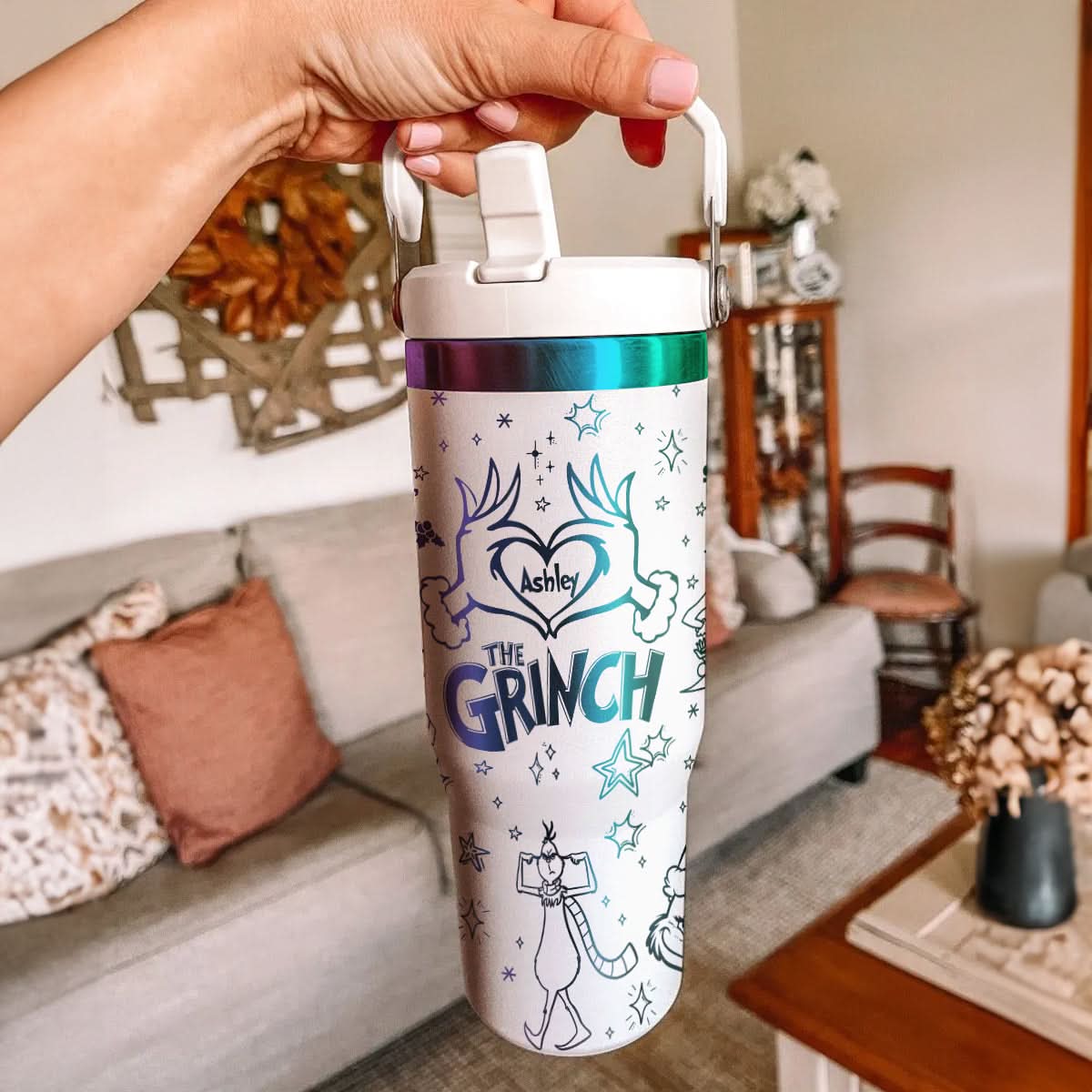 Custom Grinch IceFlow 40oz Tumbler - 410QAHNTB004
