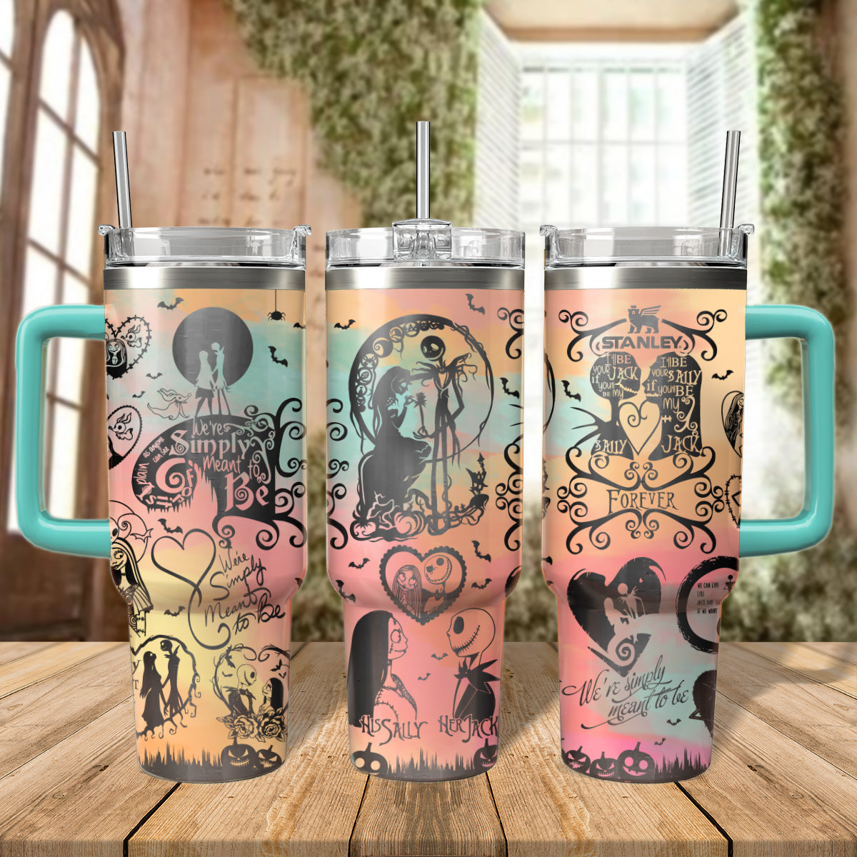 Custom Name Jack And Sally Nightmare 40oz Tumbler