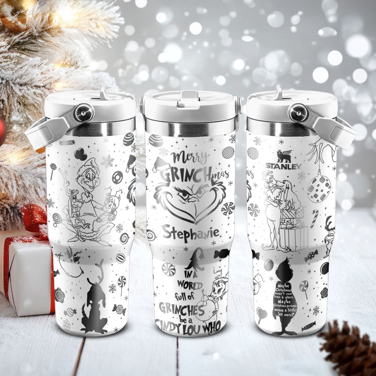 Custom Grinch IceFlow 40oz Tumbler - 410QAHNTB003