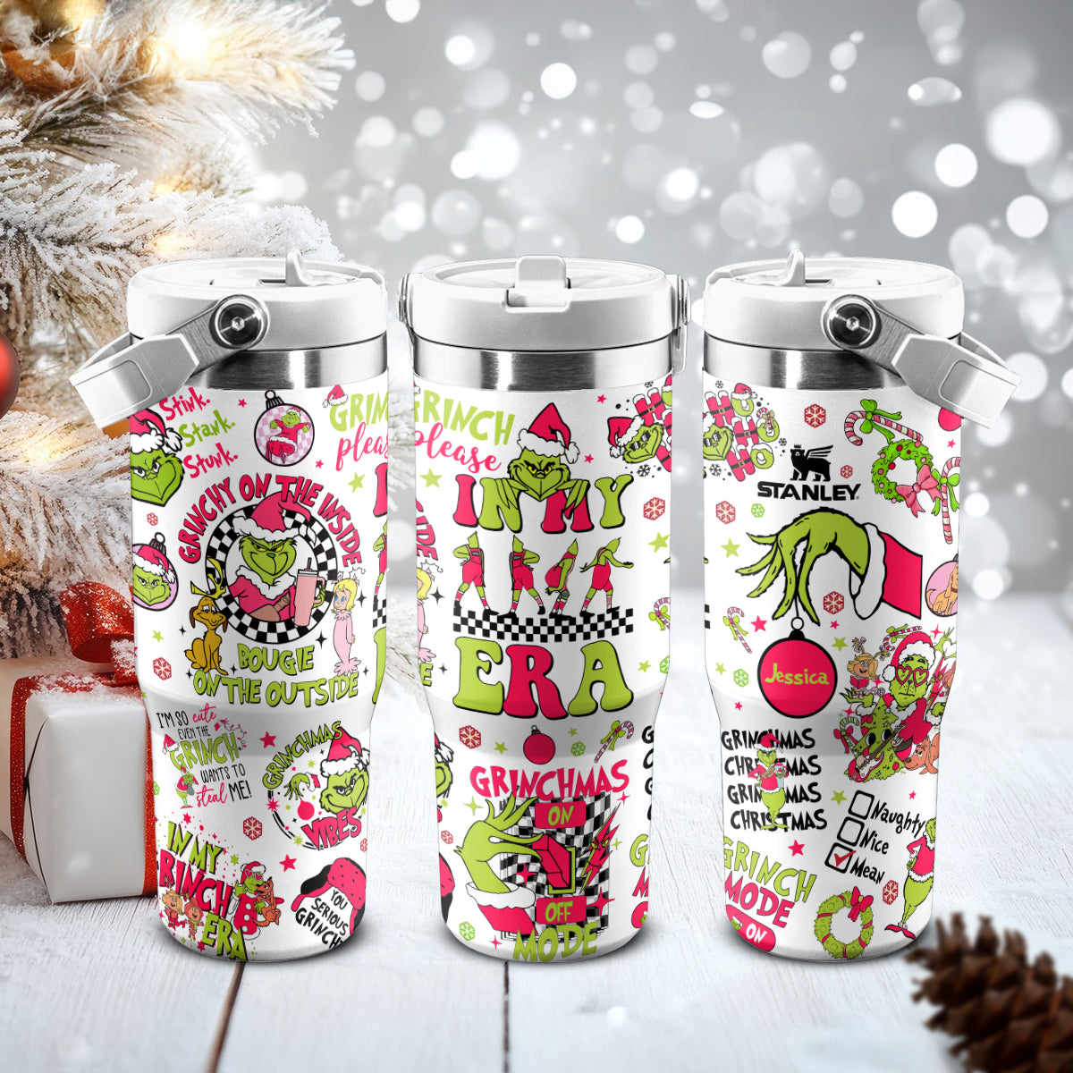 Custom Grinch IceFlow 40oz Tumbler - 410QAHNTB023
