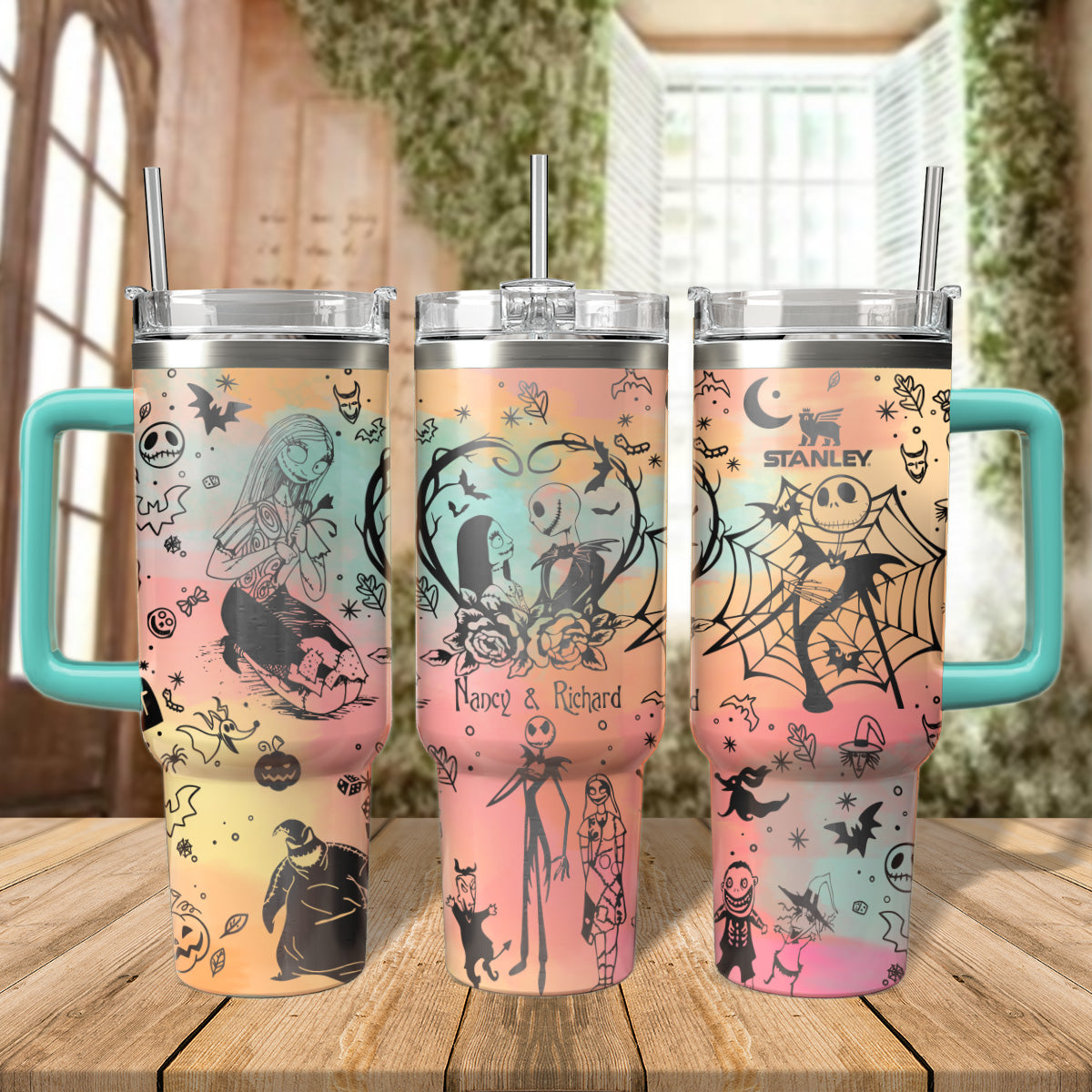 Custom Name Couple Jack and Sally Nightmare Stanley 40 oz Tumbler
