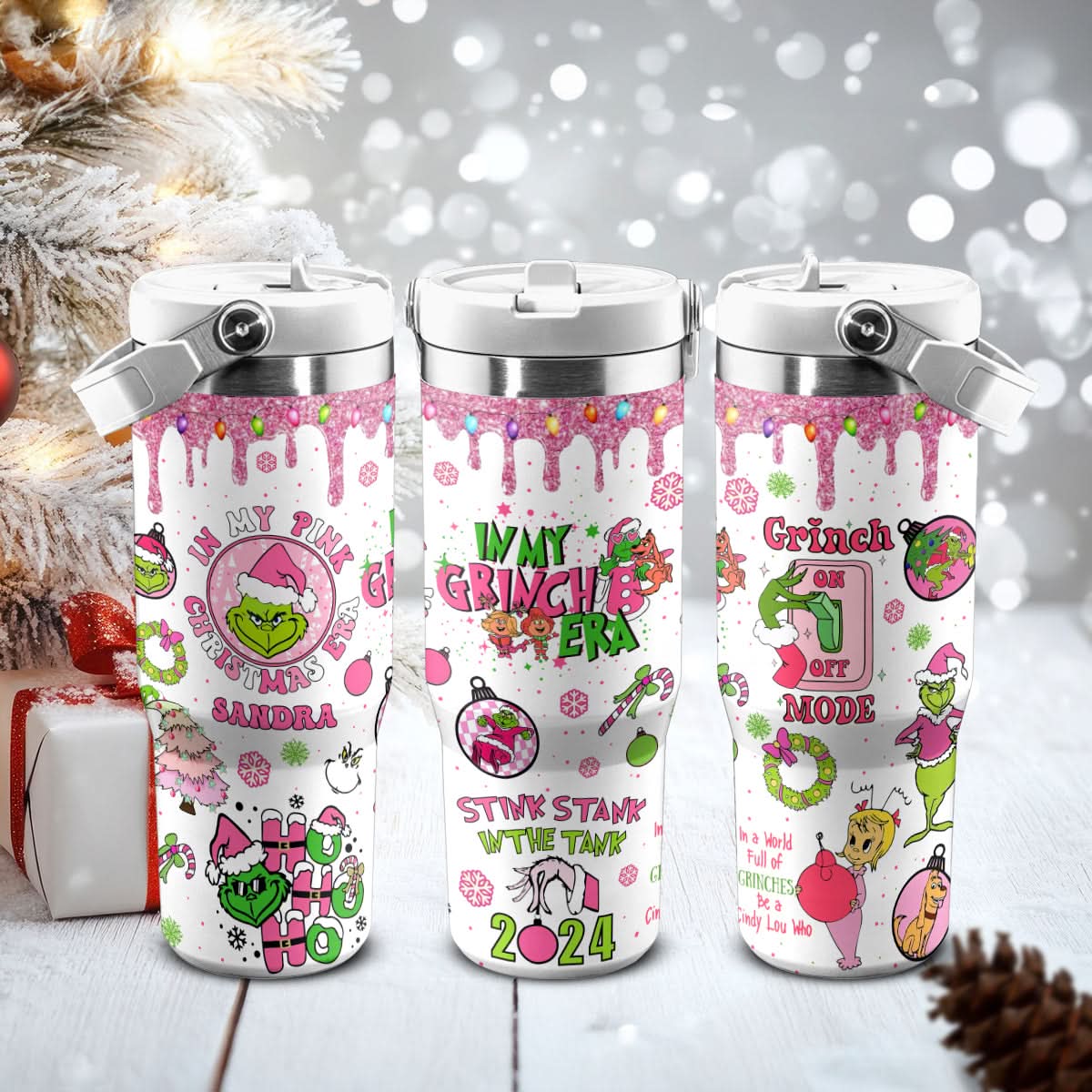 Custom Grinch IceFlow 40oz Tumbler - 410QAHNTB025