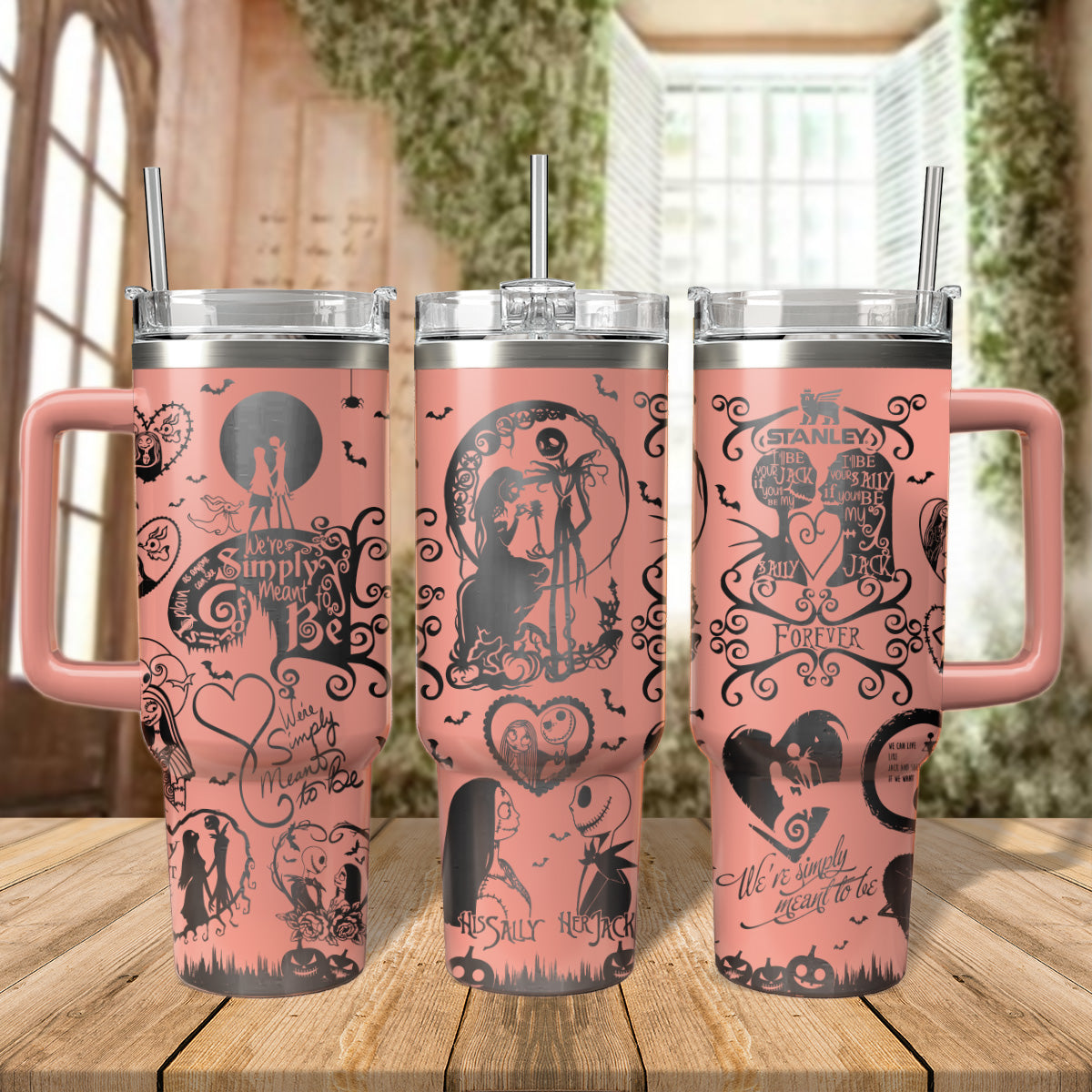 Custom Name Jack And Sally Nightmare 40oz Tumbler