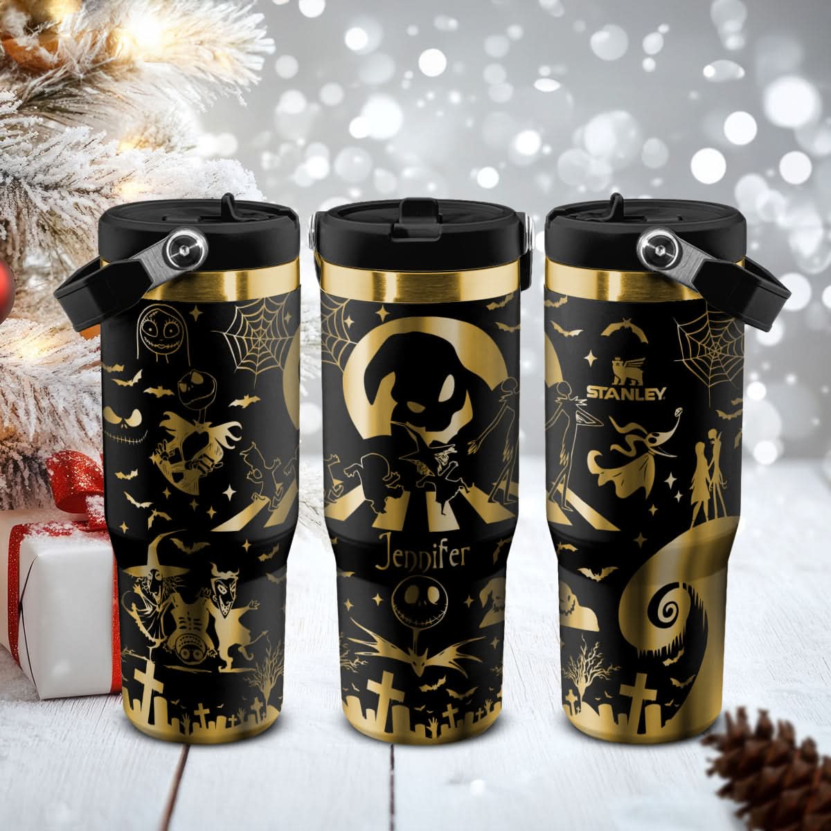 Custom Name Nightmare Christmas IceFlow 40oz Tumbler