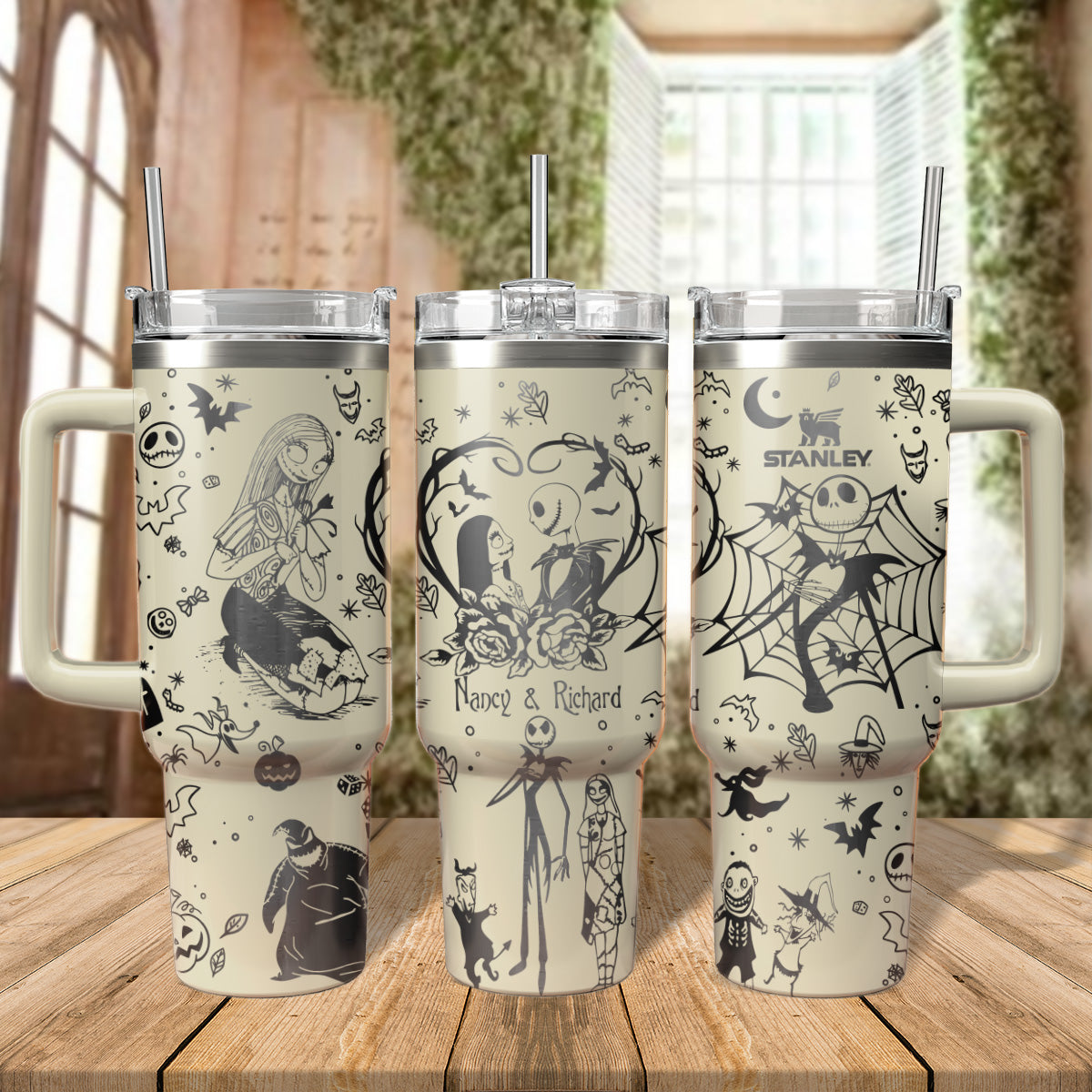 Custom Name Couple Jack and Sally Nightmare Stanley 40 oz Tumbler