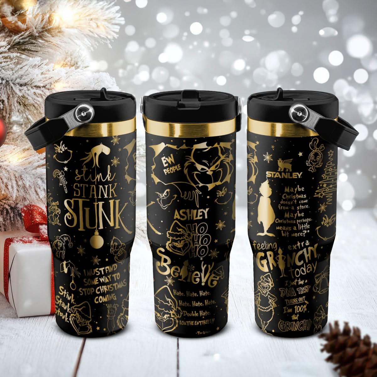 Custom Grinch IceFlow 40oz Tumbler - 410QAHNTB022
