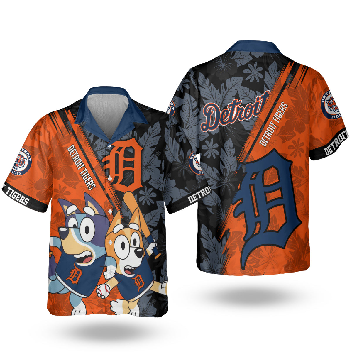 Detroit Tigers Bluey Bingo Hawaiian Shirt