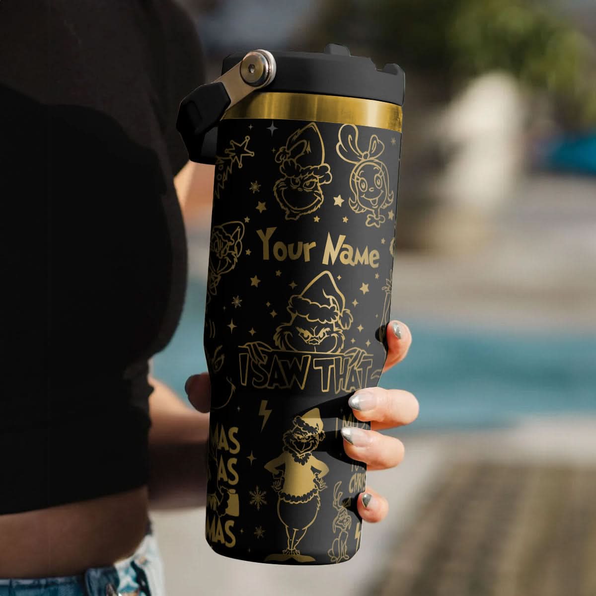 Custom Grinch IceFlow 40oz Tumbler - 409TTTLTB014