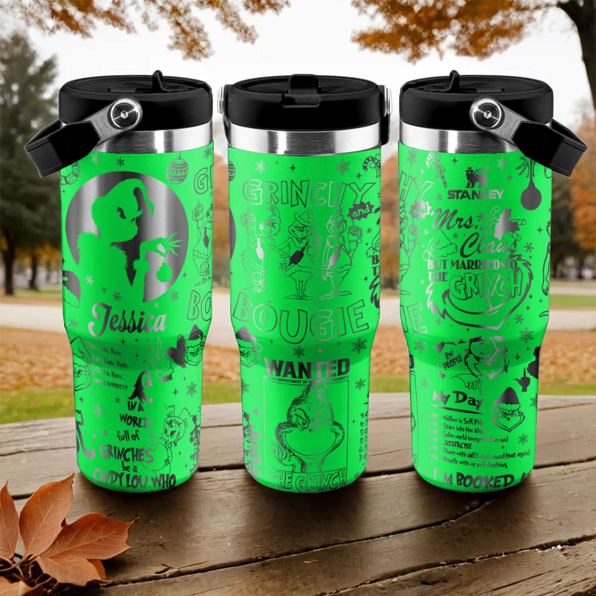 Custom Name Grinch IceFlow 40oz Tumbler - 410HLTLTB006