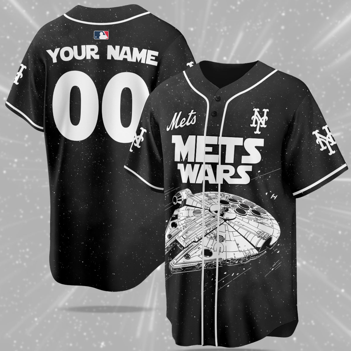Custom Name New York Mets MLB x Star Wars Edition Jersey
