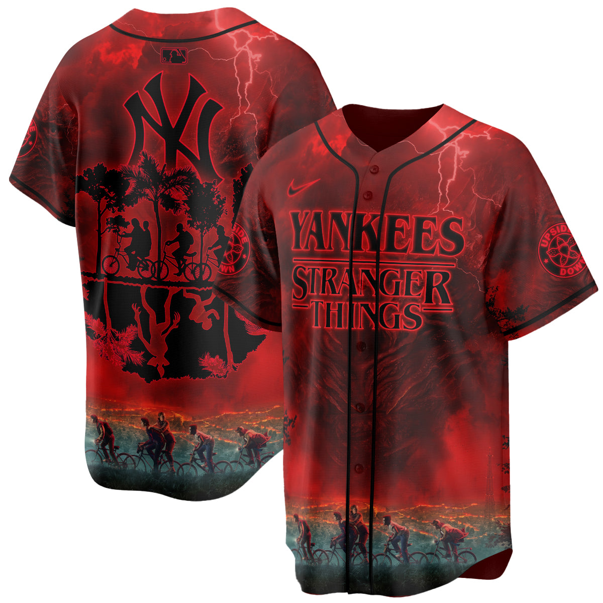 New York Yankees MLB x Stranger Things Movies Baseball Jersey