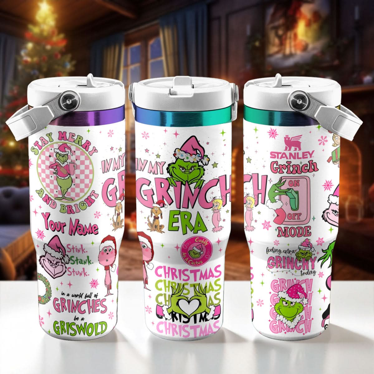 Custom Era Grinch IceFlow 40oz Tumbler - 409TTTLTB015