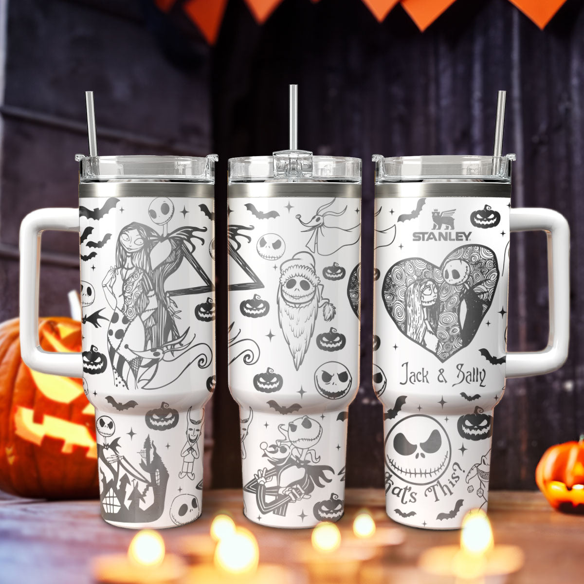 Custom Name Couple The Nightmare Before Stanley 40 oz Tumbler