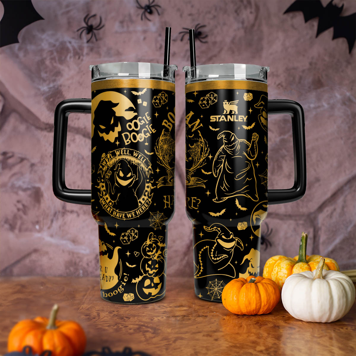 Oogie Boogie Man Nightmare Christmas Tumbler, Halloween Engraved Tumbler 40oz
