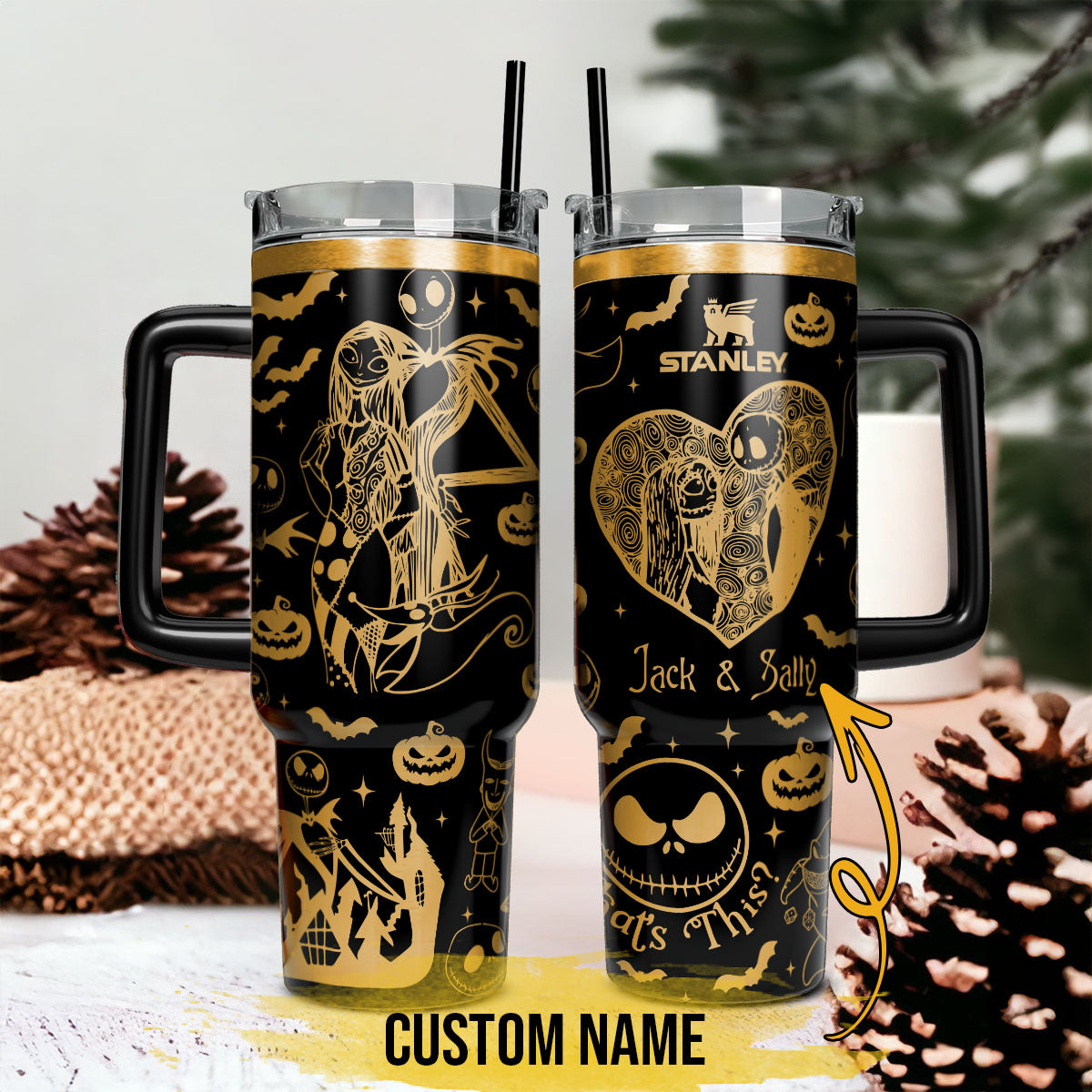 Custom Name Couple The Nightmare Before Stanley 40 oz Tumbler