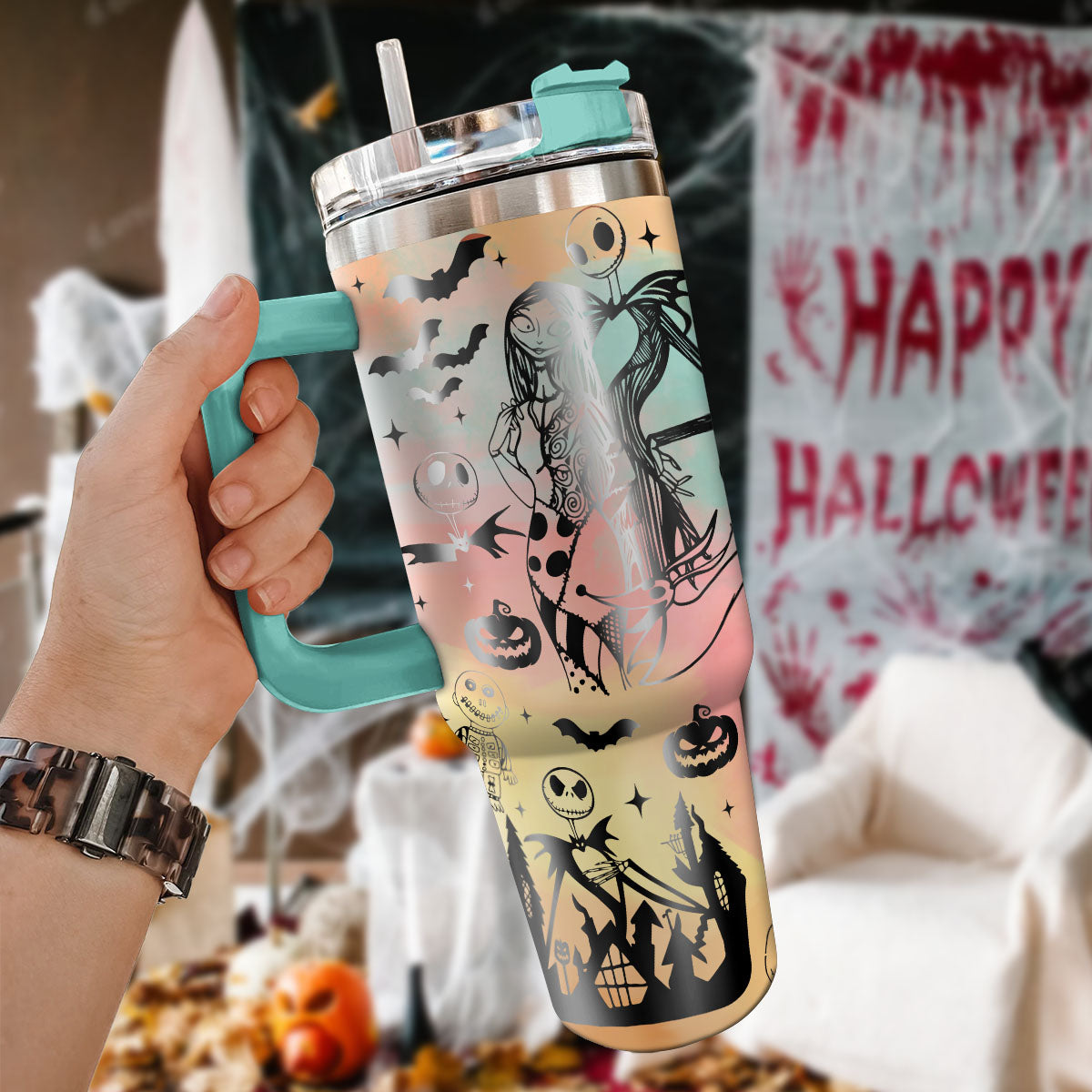 Custom Name Couple The Nightmare Before Stanley 40 oz Tumbler