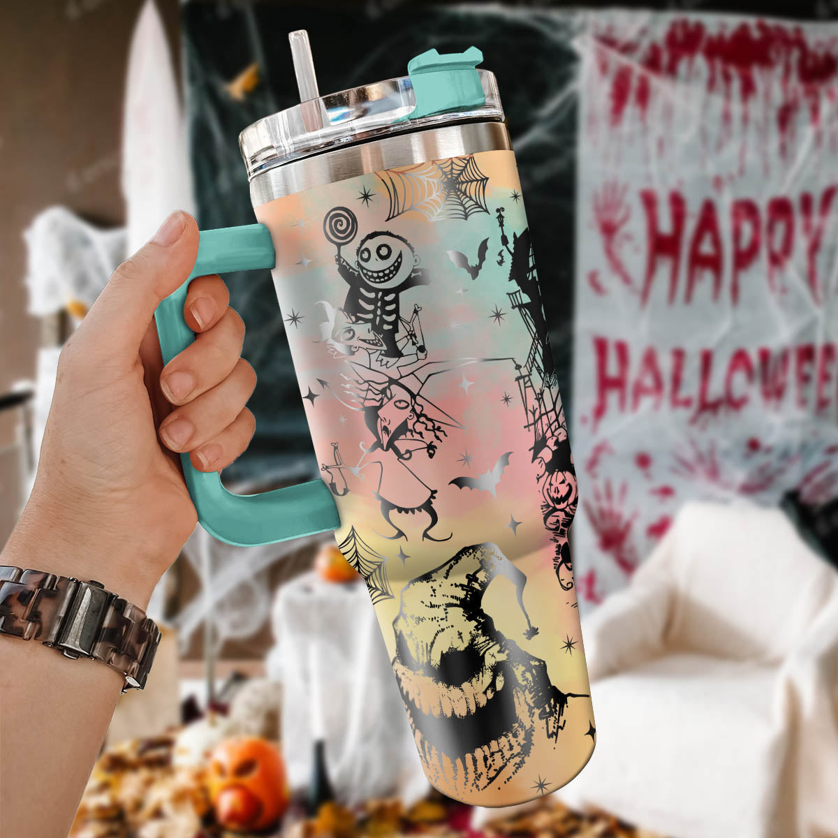 Custom Name Couple The Nightmare Before Stanley 40 oz Tumbler