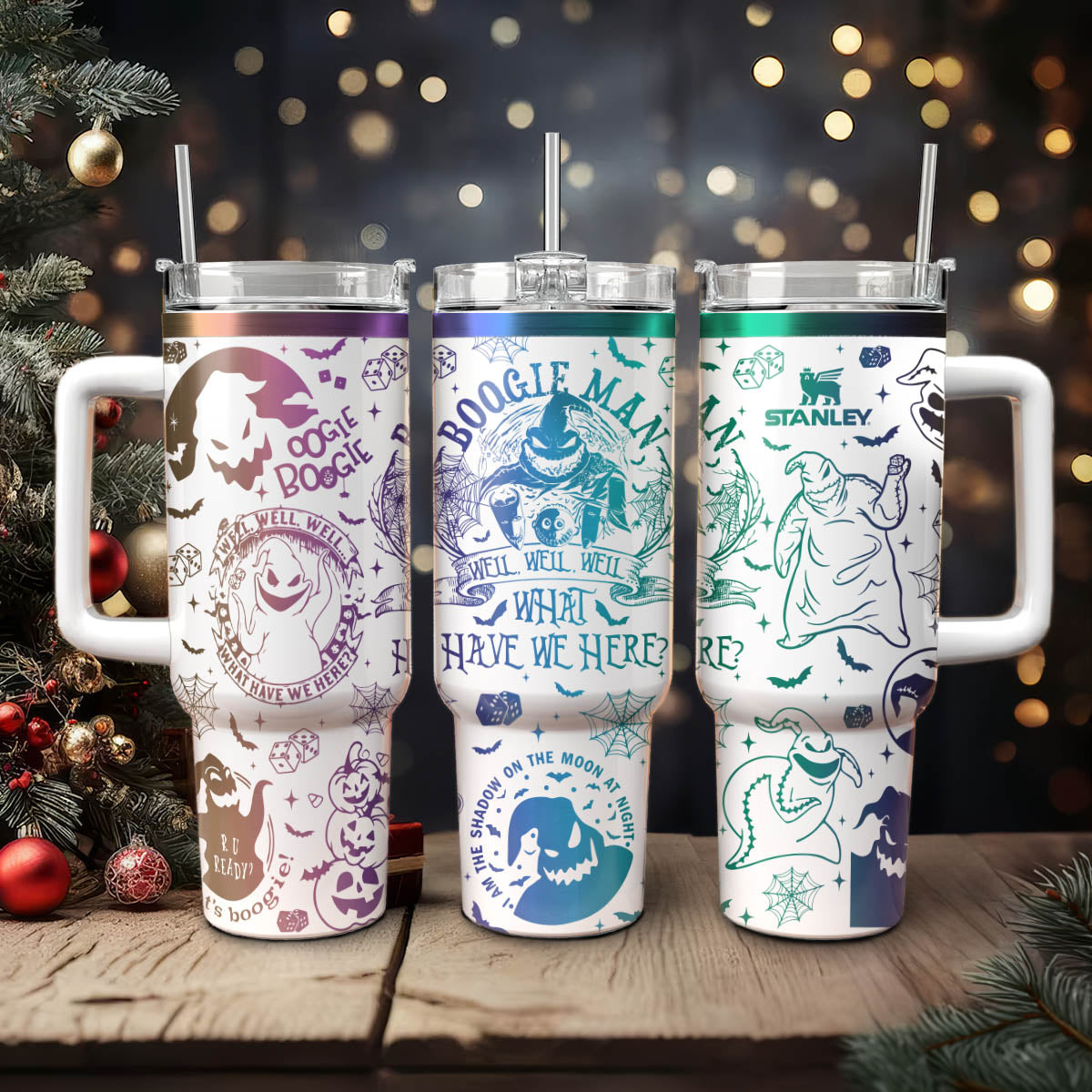 Oogie Boogie Man Nightmare Christmas Tumbler, Halloween Engraved Tumbler 40oz