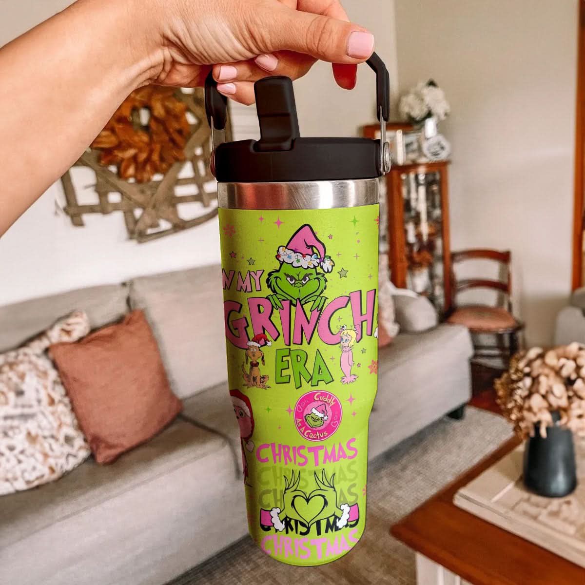 Custom Era Grinch IceFlow 40oz Tumbler - 409TTTLTB015