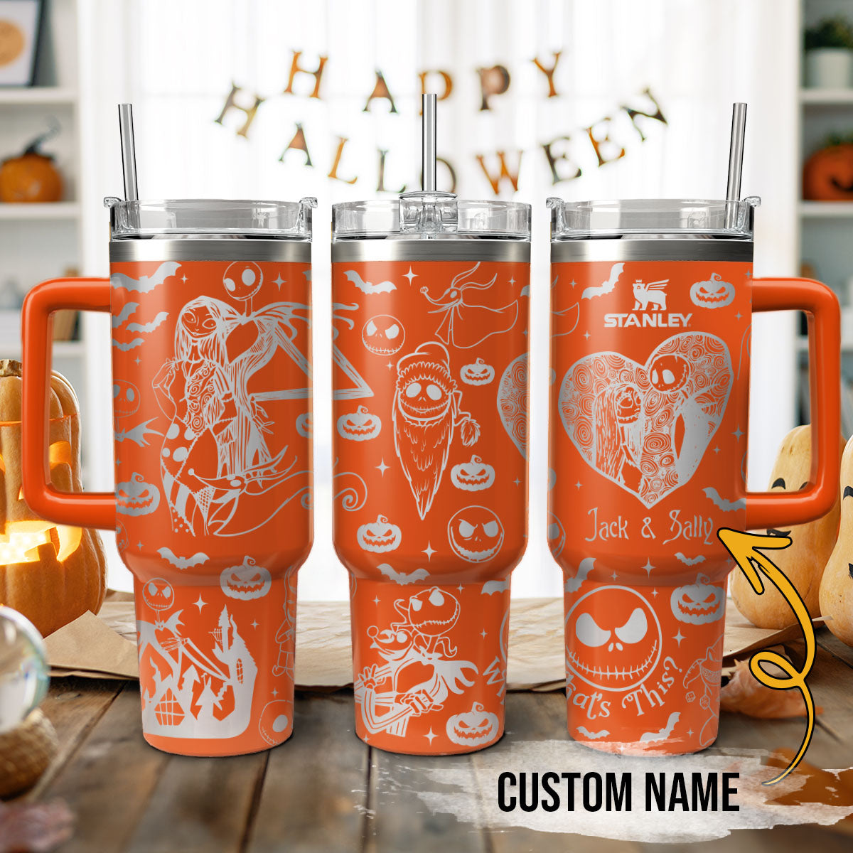 Custom Name Couple The Nightmare Before Stanley 40 oz Tumbler