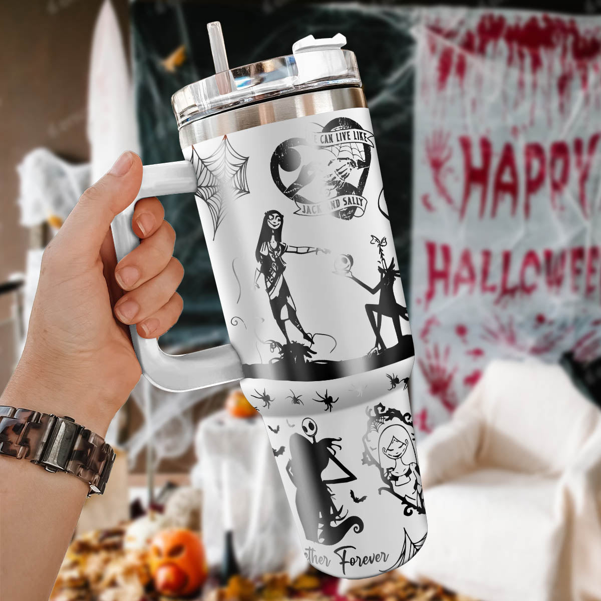 Custom Name Couple The Nightmare Before Stanley 40 oz Tumbler