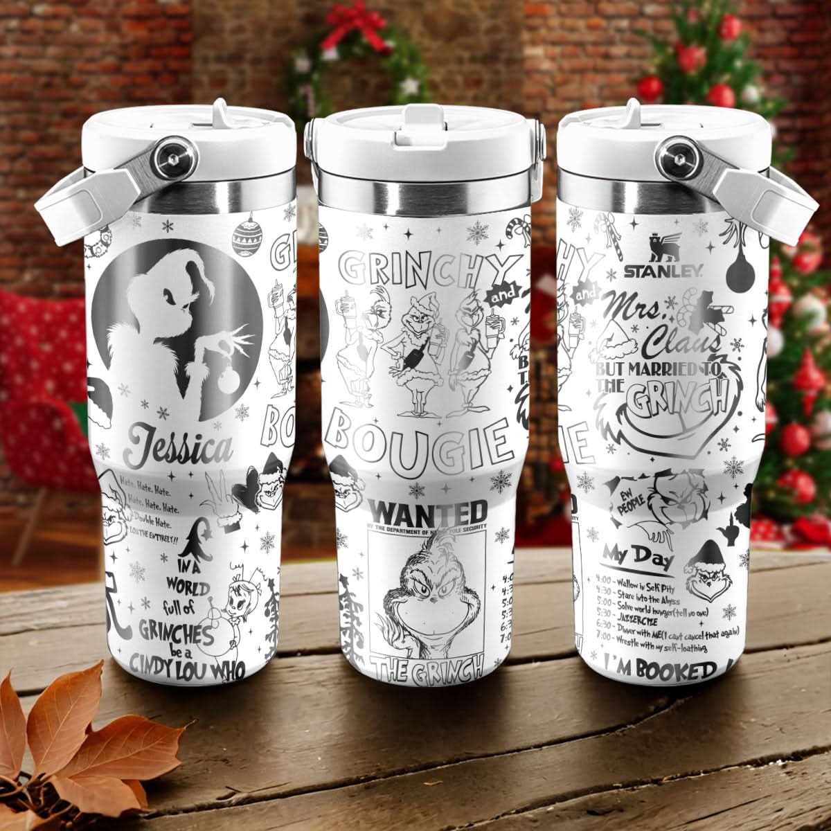 Custom Name Grinch IceFlow 40oz Tumbler - 410HLTLTB006