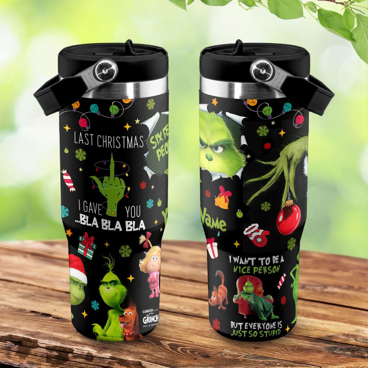 Custom Grinch IceFlow 40oz Tumbler - 410QATLBL002