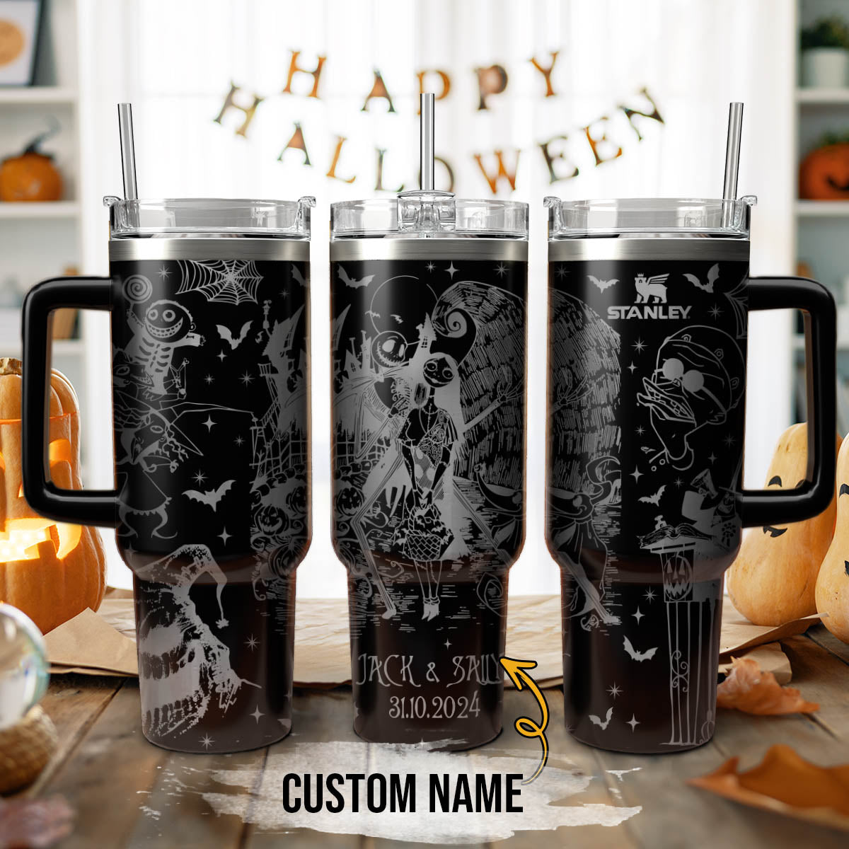 Custom Name Couple The Nightmare Before Stanley 40 oz Tumbler