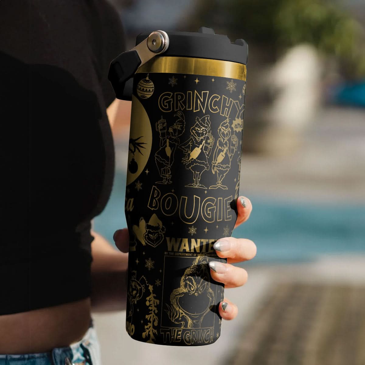 Custom Name Grinch IceFlow 40oz Tumbler - 410HLTLTB006