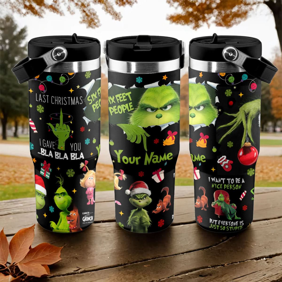 Custom Grinch IceFlow 40oz Tumbler - 410QATLBL002