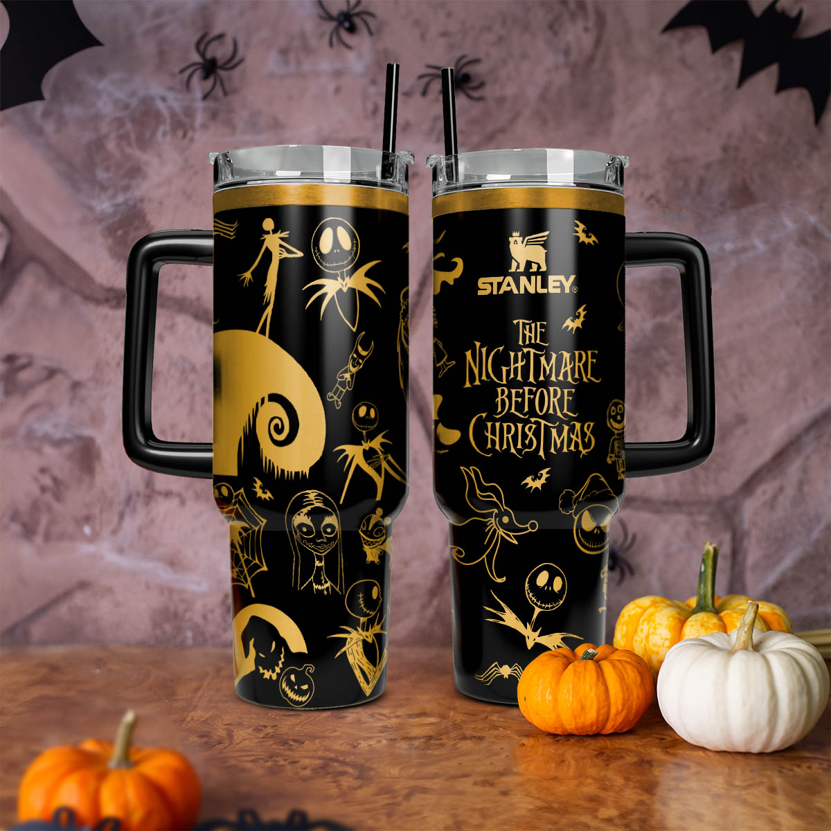 Disney Nightmare Christmas Engraved Stanley 40oz Tumbler
