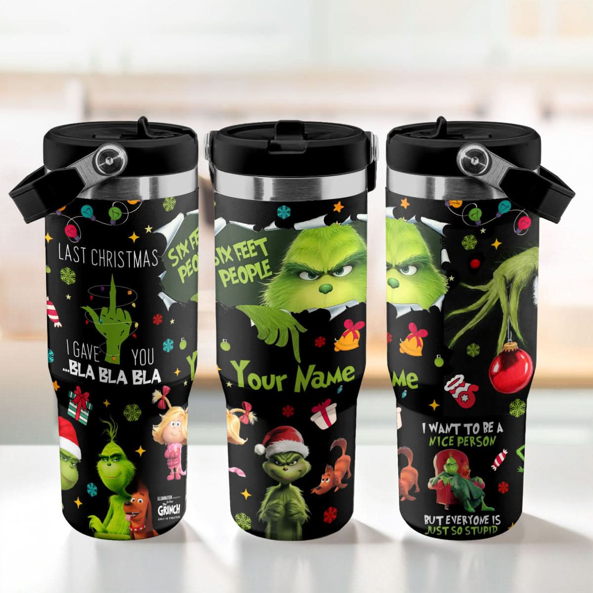 Custom Grinch IceFlow 40oz Tumbler - 410QATLBL002