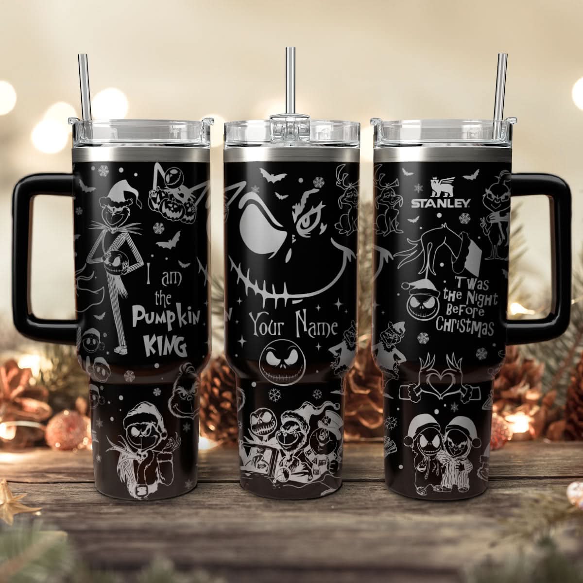 Couple Custom The Nightmare Before Christmas and Grinch 40oz Tumbler