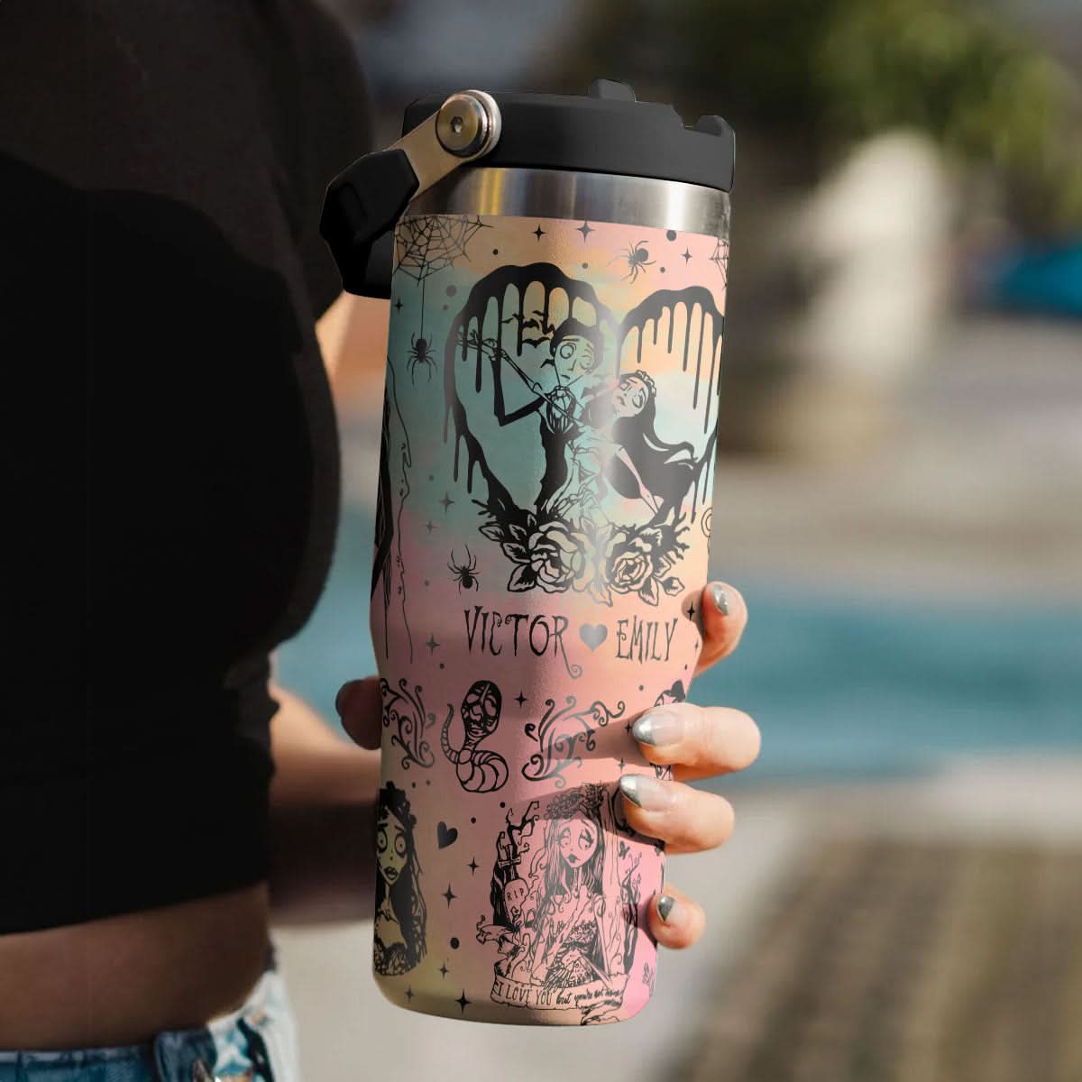 Custom Corpse Bride IceFlow 40oz Tumbler - 409VTTLTB051