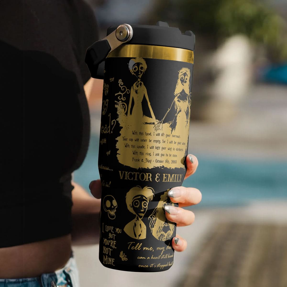 Custom Corpse Bride IceFlow 40oz Tumbler - 409VTTLTB057