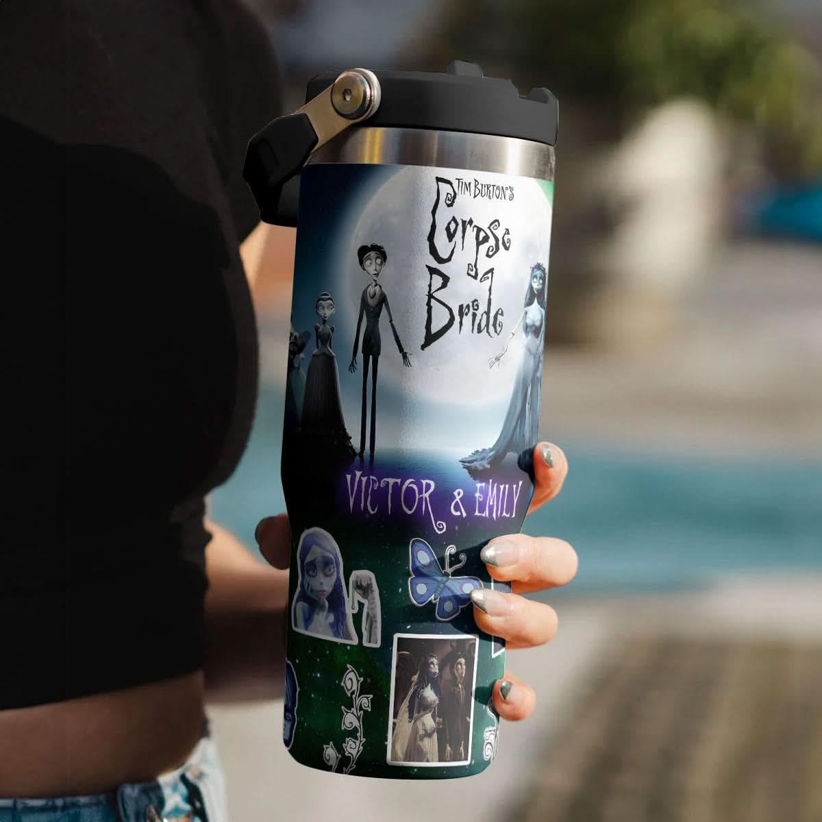 Custom Corpse Bride IceFlow 40oz Tumbler - 409VTTLTB055
