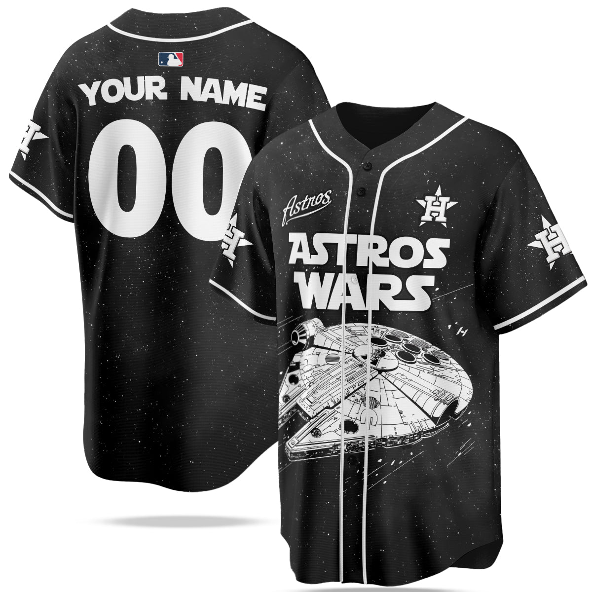 Custom Name Houston Astros MLB x Star Wars Edition Jersey