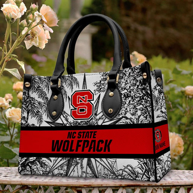 Customized NC State Wolfpack NCAA Leather Hand Bag - 503HL- HB011
