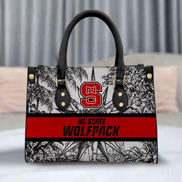 Customized NC State Wolfpack NCAA Leather Hand Bag - 503HL- HB011