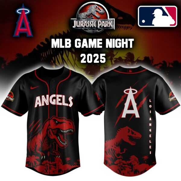Los Angeles Angels x Jurassic Park Game Night T-Rex Jersey 2025 Editons Limited