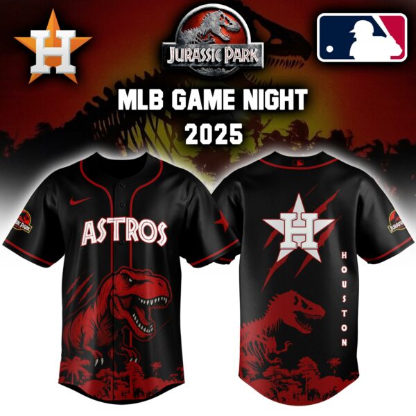 Houston Astros x Jurassic Park Game Night T-Rex Jersey 2025 Editons Limited