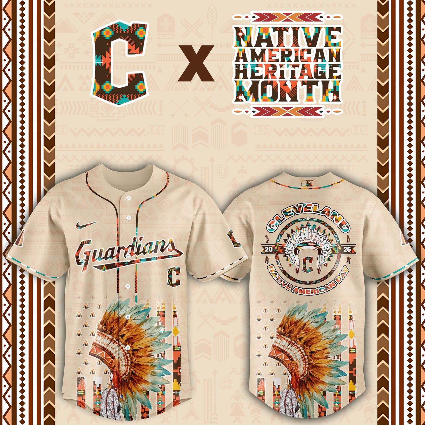 Cleveland Guardians Native American Heritage Month Baseball Jersey - Saint Savoir