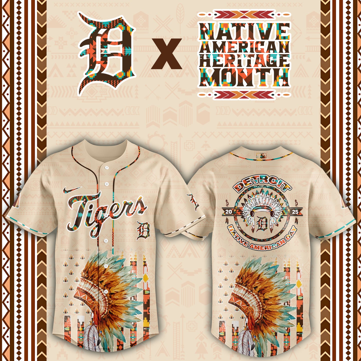 Detroit Tigers Native American Heritage Month Baseball Jersey - Saint Savoir