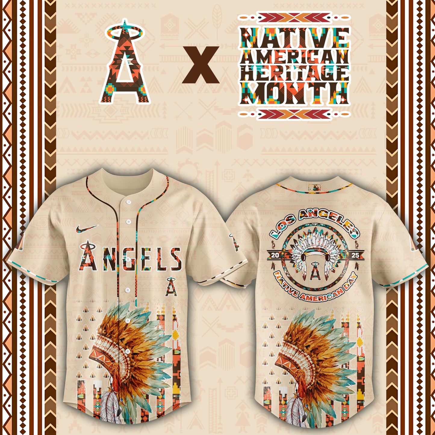 Los Angeles Angels Native American Heritage Month Baseball Jersey - Saint Savoir