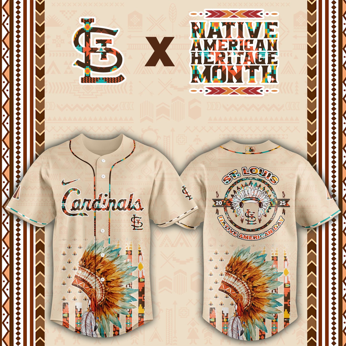 St. Louis Cardinals Native American Heritage Month Baseball Jersey - Saint Savoir