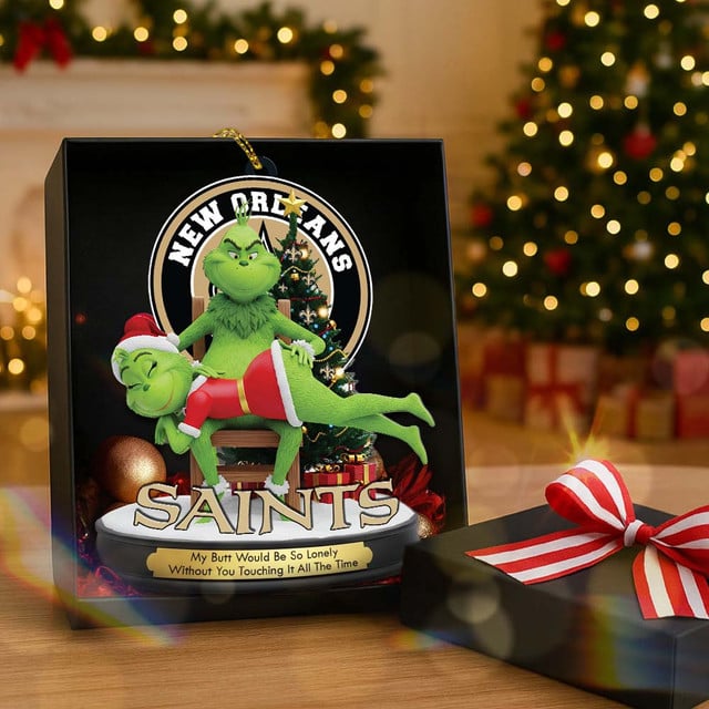 New Orleans Saints x Grinch Christmas Acrylic Ornament