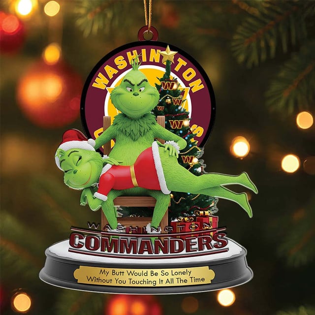 Washington Commanders x Grinch Christmas Acrylic Ornament