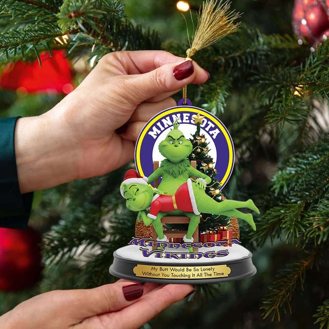 Minnesota Vikings x Grinch Christmas Acrylic Ornament