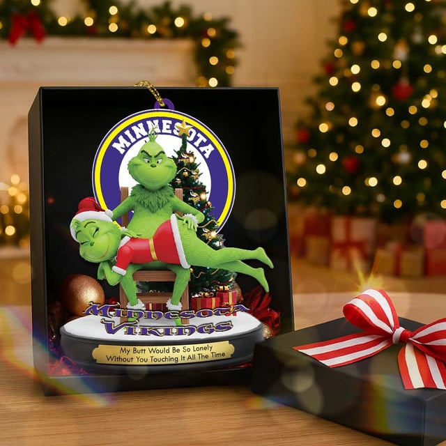 Minnesota Vikings x Grinch Christmas Acrylic Ornament